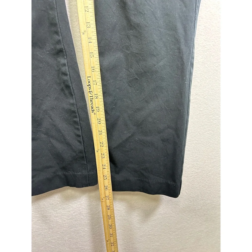 Old Navy Pixie Straight Pants Women 14 Tall Black High Rise Secret Smooth Pocket